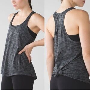 Lululemon Heathered Black Salute the Sun Tank Top
